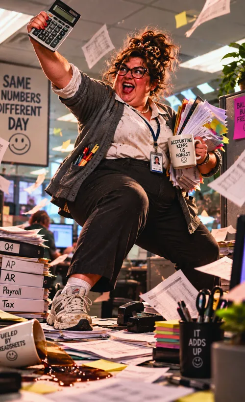 Deb from accounting character card